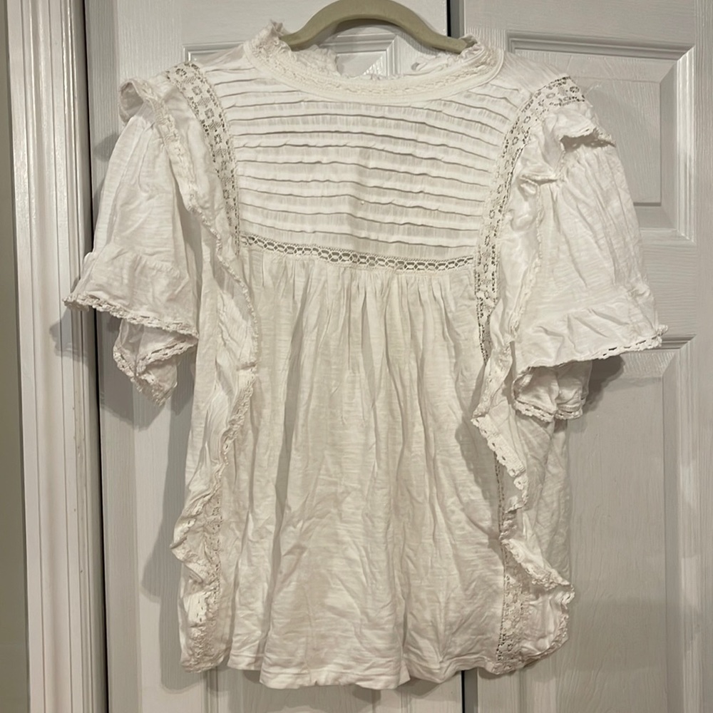 Free People Le Femme Blouse in White